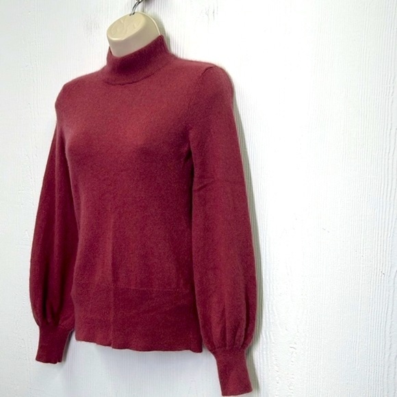 Antonio Melani - Plum Mock Neck 100 Percent Cashmere Long Sleeve Sweater Small - Picture 5 of 10
